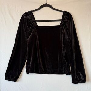 Womens Velvet Whimsigoth Off Shoulder Top Size M Black Fairy Grunge Witchy Goth